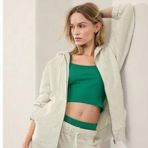 Athleta Forever Fleece Oversized Fill Zip Hoodie